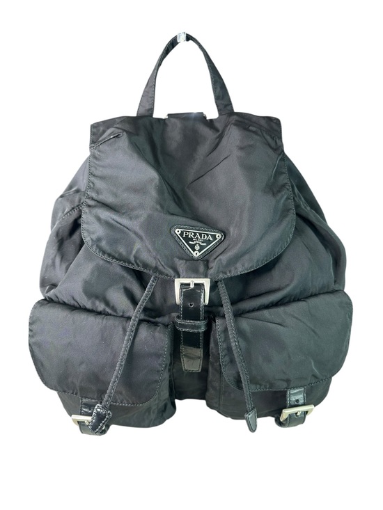 Prada Other - Prada Black Nylon Flap Backpack with Front Pockets